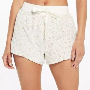Z Supply Lounge Cuddle Up Frosted Leopard Plush Short